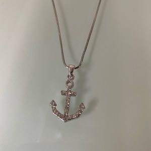 Silver anchor necklace